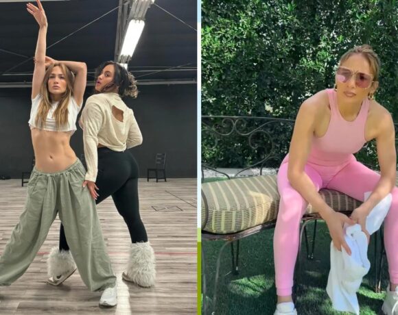 Jennifer Lopez relaxa e alivia o estresse com exercícios físicos.
