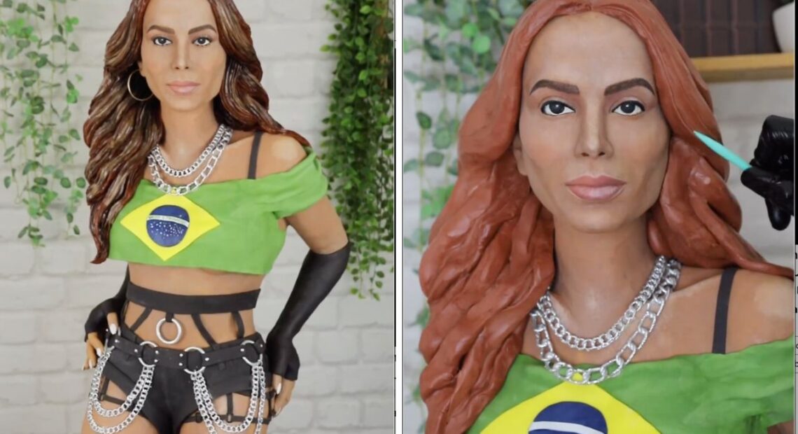 Confeiteiro recria Anitta em forma de bolo de maneira impressionante